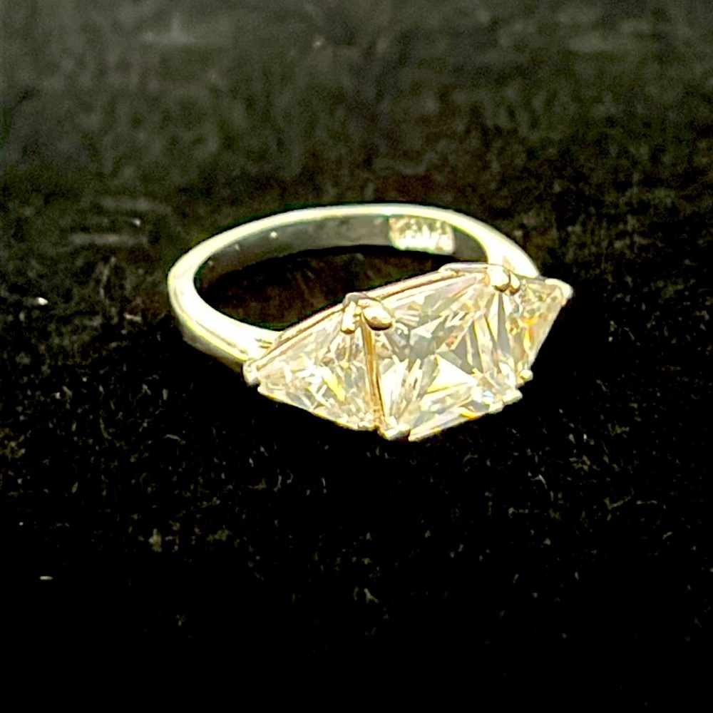 18k Gold-Filled Faux Diamond Ring - Size 7
